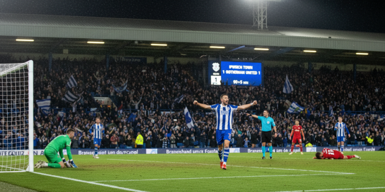 Ipswich seize promotion advantage after late penalty secures crucial point