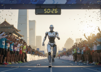 Humanoid robot breaks human half marathon world record in Beijing 50:26