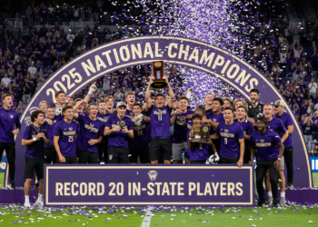 Washington men's soccer secures 2025 national title with record 20 in-state players