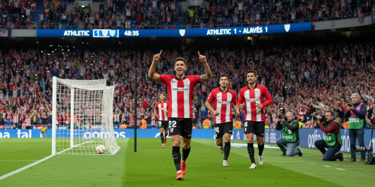 Robert Navarro levels for Athletic against Alavés after halftime substitution