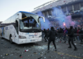 Real Madrid bus vandalized as Barcelona radicals pelt buses at Camp Nou