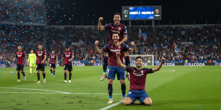 Levante beats Mallorca 2-0 to climb out of LaLiga relegation zone