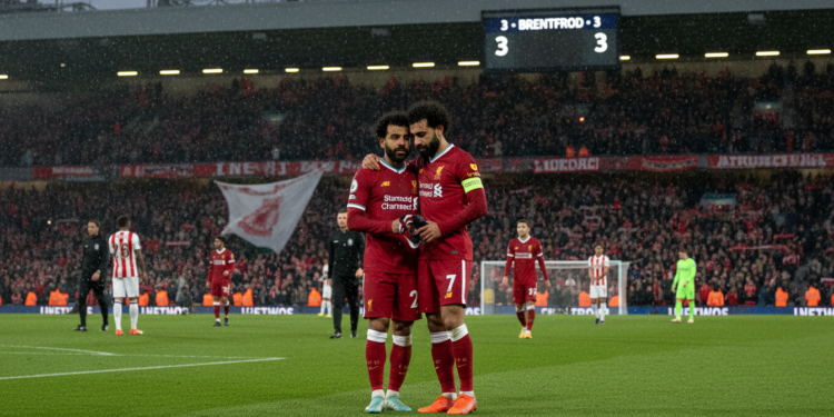 Liverpool draw with Brentford marks end of Salah and Robertson eras