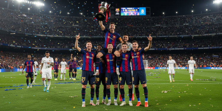 Barcelona dominates Real Madrid as Flick seals consecutive LaLiga titles
