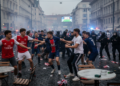 Champions League final: Budapest police investigate footage to identify fighting Arsenal and PSG supporters