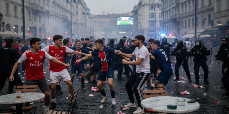 Champions League final: Budapest police investigate footage to identify fighting Arsenal and PSG supporters