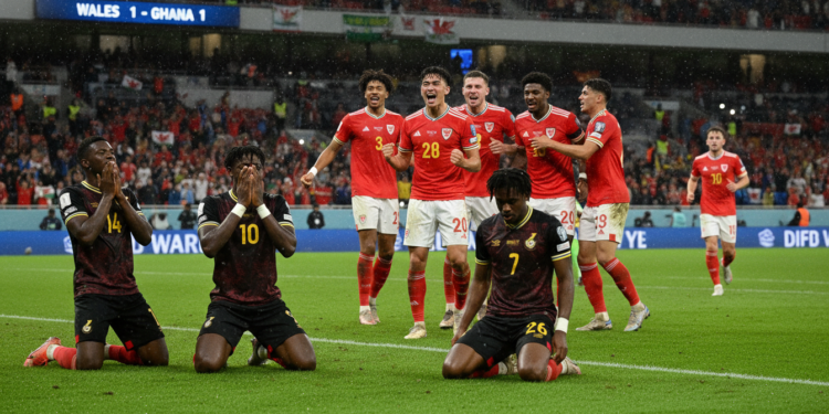 Ghana denied victory by Lewis Koumas stoppage-time equaliser in Cardiff