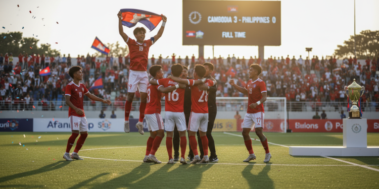 Cambodia U19 beat Philippines 3-0 to claim first Group C win
