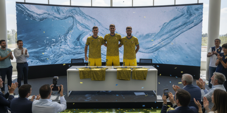 Villarreal reveals 2026-27 100% recycled home kit with water-inspired jacquard