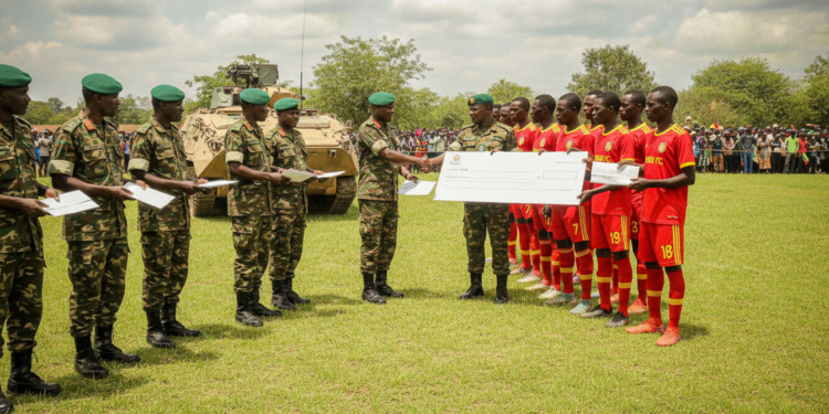UPDF Armoured Division donates Shs 1m to Buddu FC for Masaza Cup