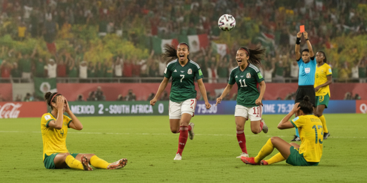 Mexico beat South Africa 2-0 in World Cup opener as Bafana reduced to nine