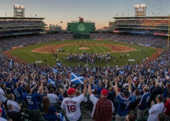 Scotland fans join Red Sox Nation at Fenway after World Cup win