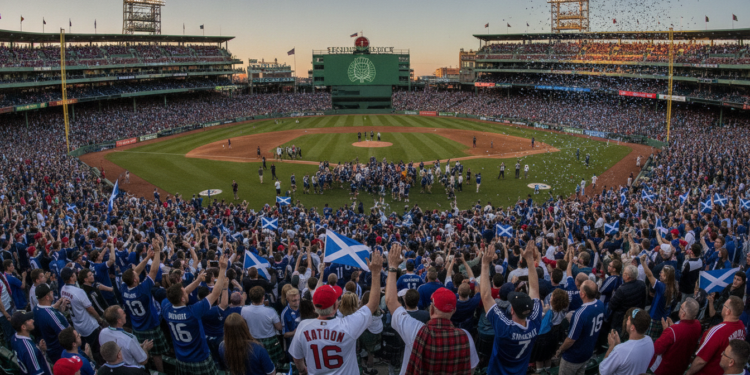 Scotland fans join Red Sox Nation at Fenway after World Cup win