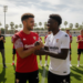 Loïc Badé welcomes Arouna Sangante to Sevilla in Spanish video