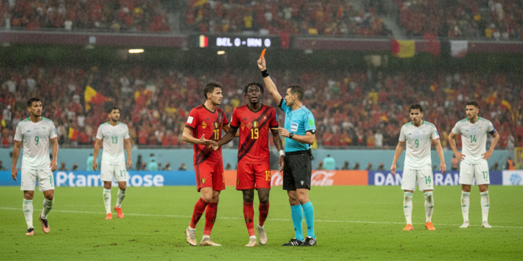 Belgium held to 0-0 by Iran after Ngoy sent off
