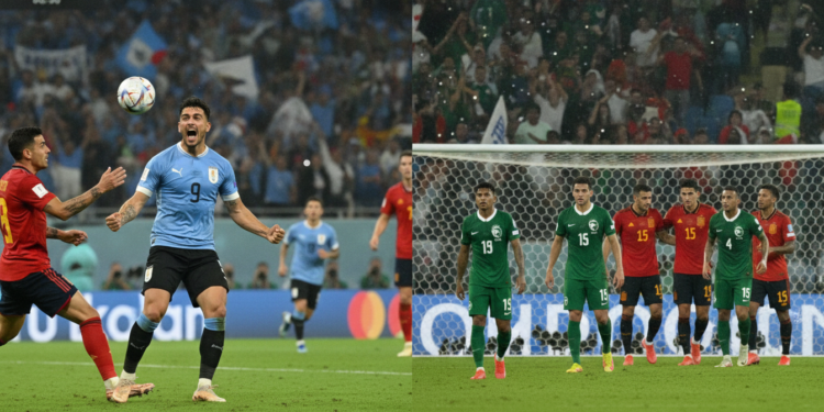 Uruguay equalizer salvages draw as Spain routs Saudi Arabia at World Cup