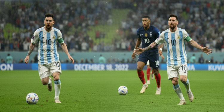 Messi doubles in World Cup as Mbappe closes on Klose