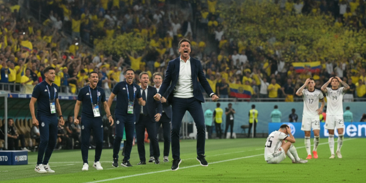 Ecuador boss Beccacece celebrates survival after dramatic 2-1 win over Germany