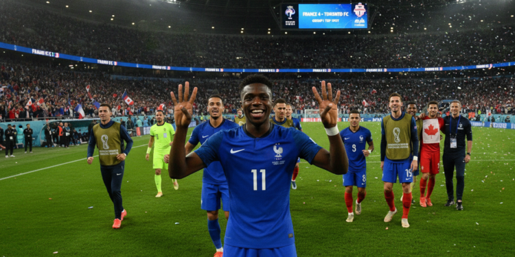 Dembélé hat-trick secures France 4-1 Toronto win and Group I top spot