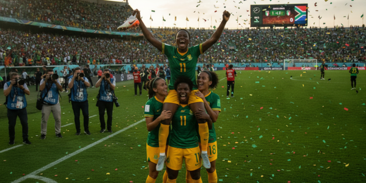 South Africa reaches World Cup knockouts for first time with Maseko winner
