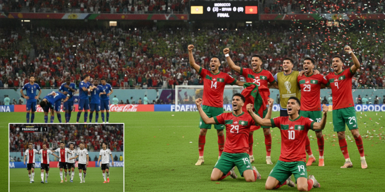 World Cup shocks as Morocco advances on penalties and Paraguay stuns Germany