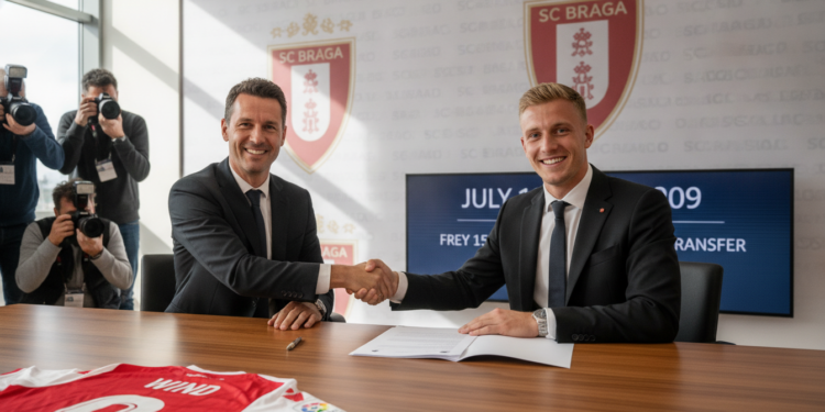 Jonas Wind signs with SC Braga on free transfer until 2029