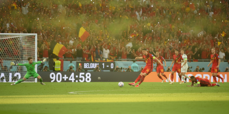Tielemans' last-minute penalty sends Belgium into World Cup last 16