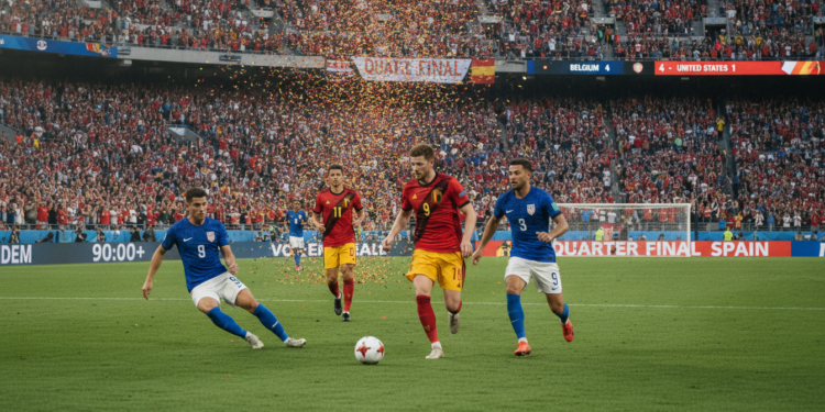 Belgium thrashes United States 4-1 in Seattle to set up Spain quarter-final