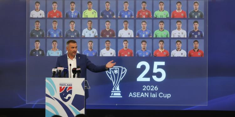 Thailand coach Anthony Hudson announces 25-man squad for 2026 ASEAN Hyundai Cup