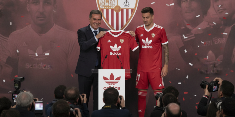 Sevilla unveils 2026-27 retro red second kit featuring Adidas Trefoil