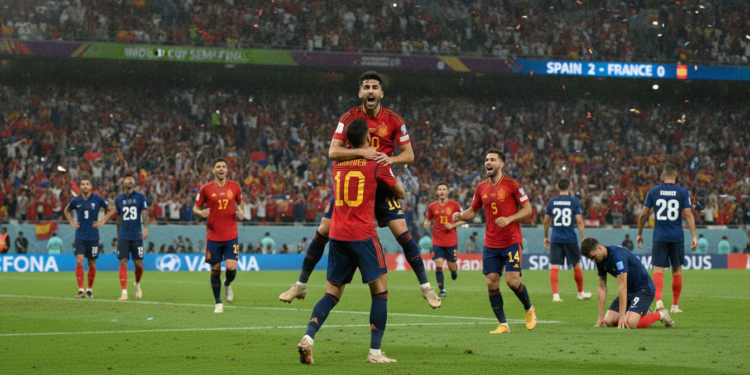 Spain stun France 2-0 in World Cup semi as Oyarzabal seals win