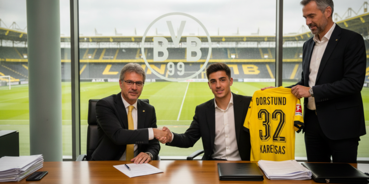 Borussia Dortmund secure €32m deal to sign Greece midfielder Konstantinos Karetsas